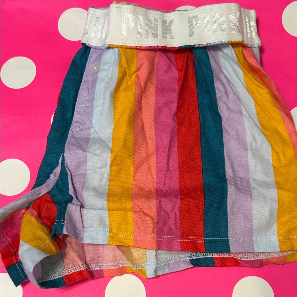 PINK Victoria's Secret Multicolor Striped PJ Shorts